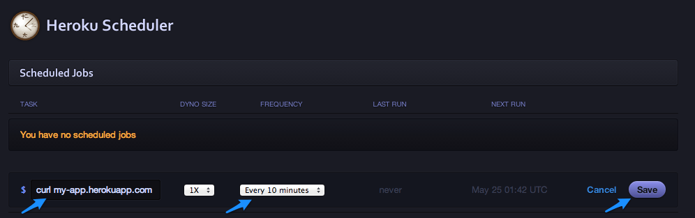 Heroku Scheduler Configuration